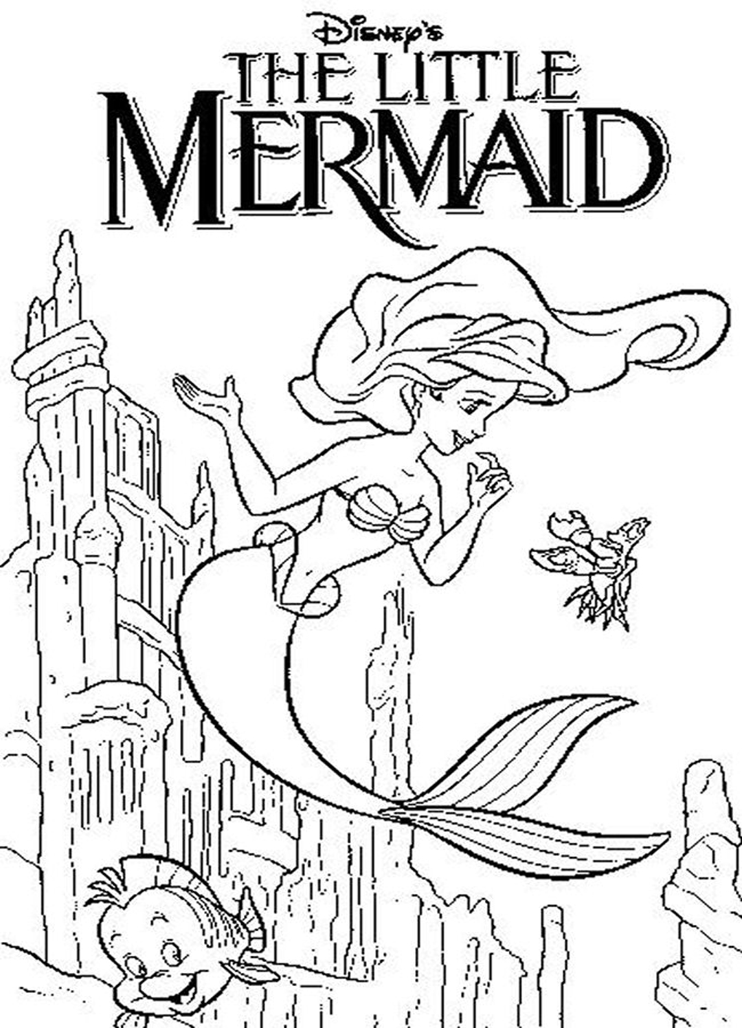 Max the little Mermaid Coloring Page